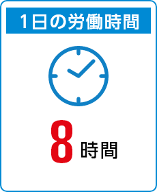 1日の労働時間　8時間